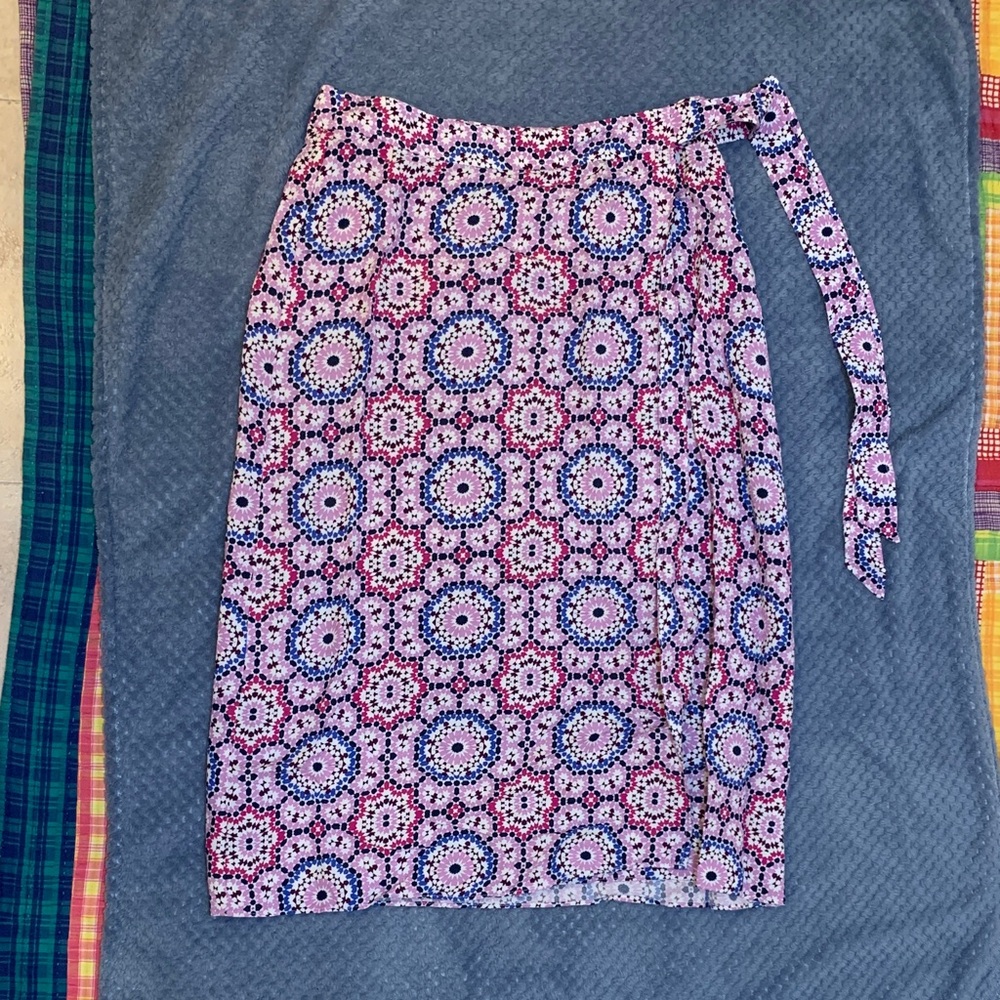 LOFT Pink and Blue Floral Skirt